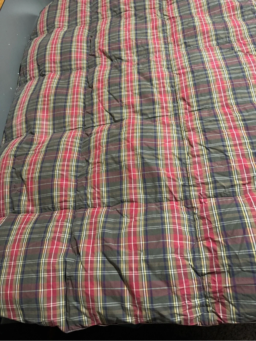 Ralph Lauren RLR Reversible Down Alternative Comforter Twin Plaid /Beige FLAWED